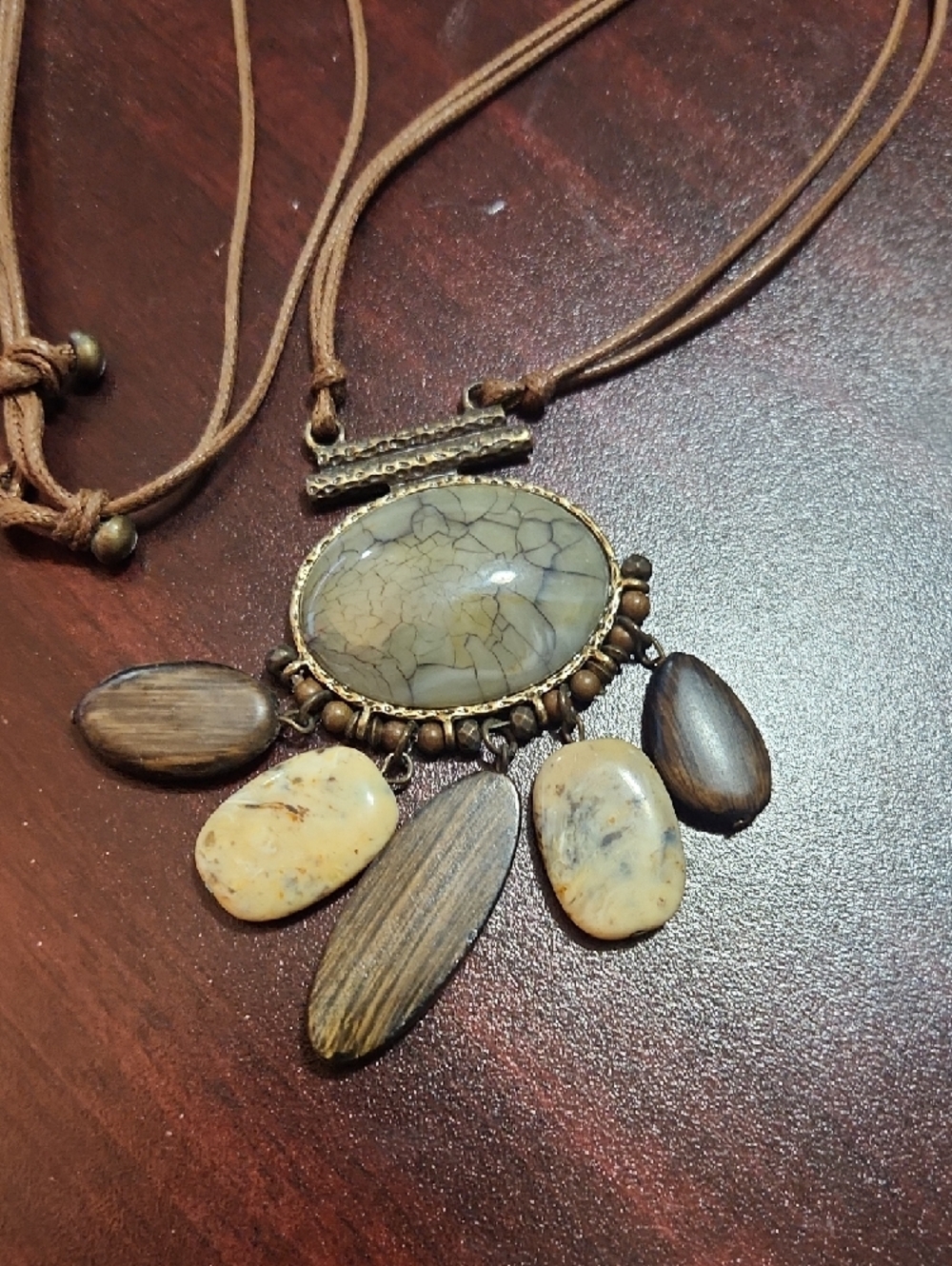 Turquoise and Bronze Boho Necklaces & Bracelet Lot - Picture 9 of 10